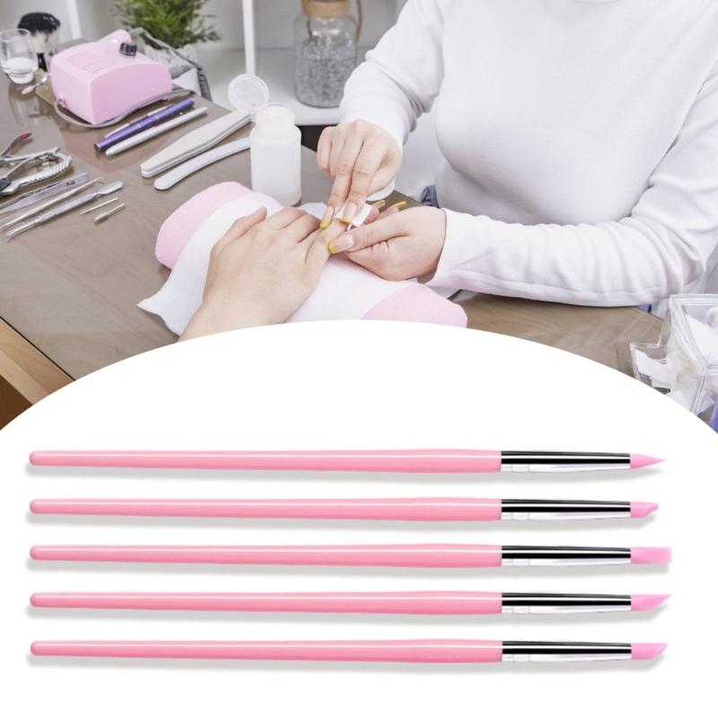 5pcs Silicone Brushes Set Modelling Brushes For Salon and Home Use Professional Nail Art Tools for Clay Sculpting