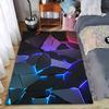 Tappeto Geometrico Stile LED con Base Nera e Motivo a Luce al Neon Adatto per l'uso come antiscivolo per soggiorno camera da letto divani