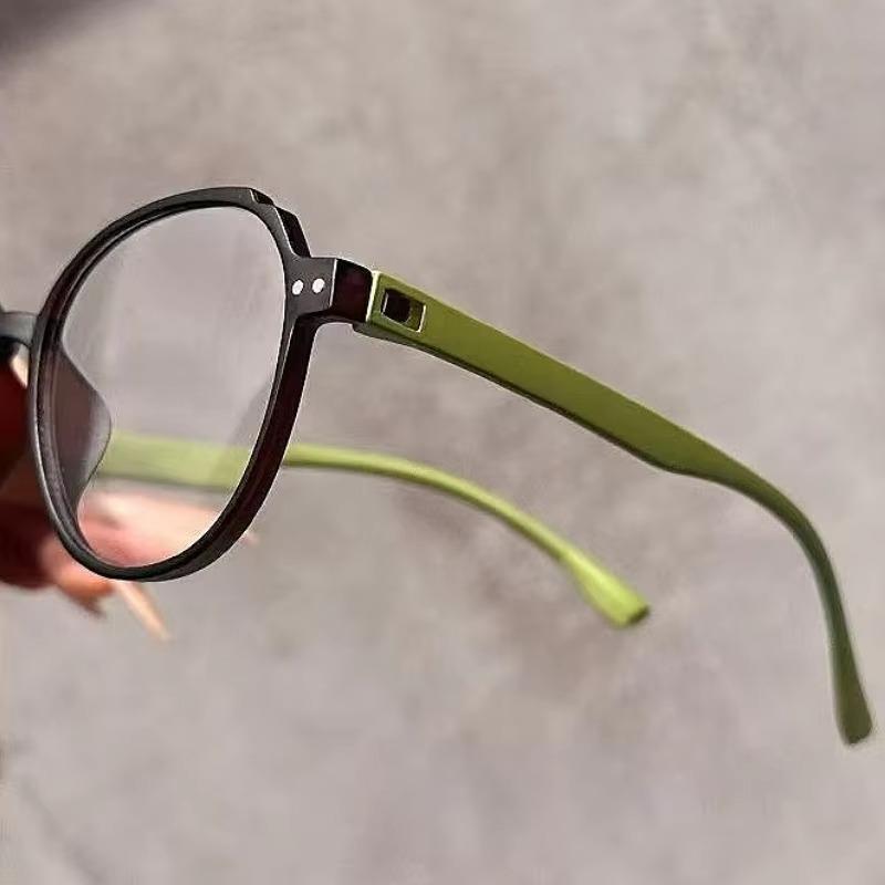 Oversized Round Anti Blue Light Reading Glasses Fashionable Versatile Presbyopia Eyewear Women Men Simple Blue Light Blocking Computer Glasses