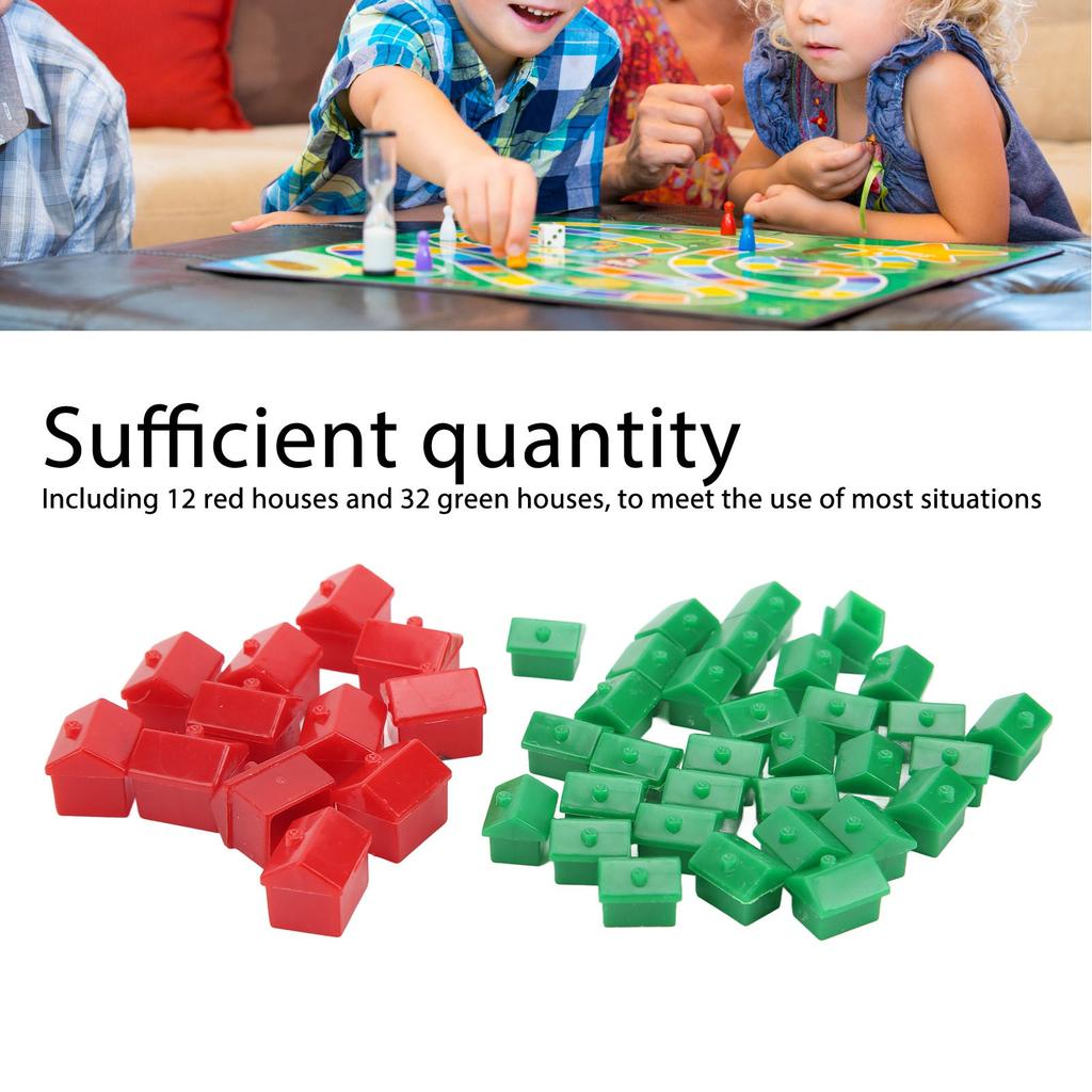 Game Hotels Houses Set Hotel Game Replacement Pieces Game Plastic Hotels Houses Game Piece Supplement Accessories