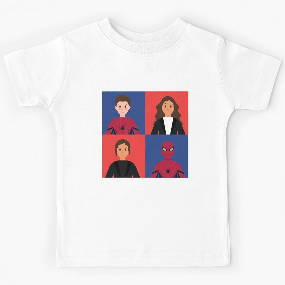 Minimalist Web Hero & Best Friend Portrait | Comic Inspired Vector Art | Flat Character Collection | spiderman Kids T-Shirt 120