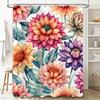 Beautiful Watercolor Flowers Printed Shower Curtain for Bathroom Decoration Multiple Sizes Available