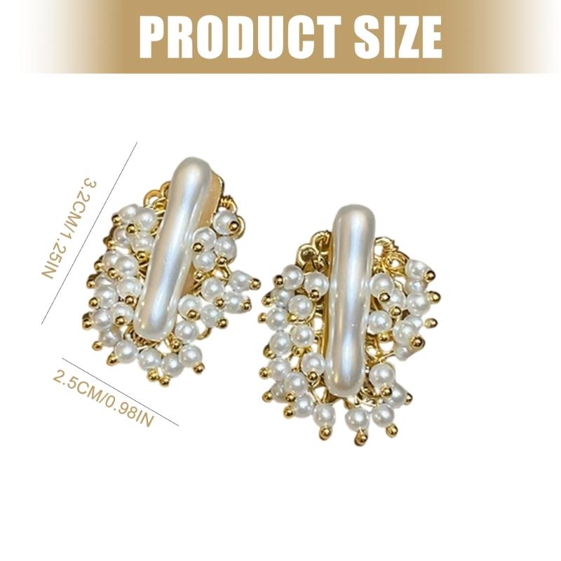 Flower Pearls Studs Earrings Smooth Surfaces Unique Ear Accessory Casual Formal Earrings Suitable for Fashion Women
