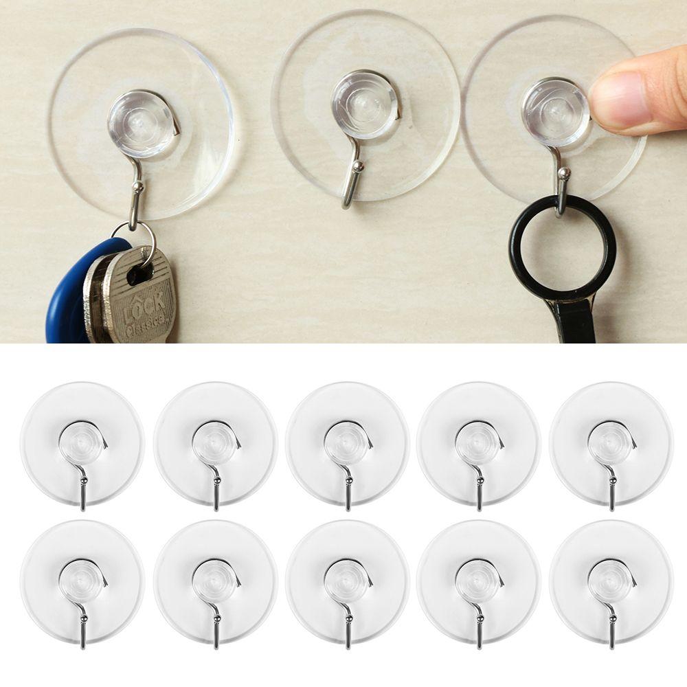 10Pcs/set Bathroom Home Clear Rubber Hangers Transparent Sucker Suction Cup Wall Hook