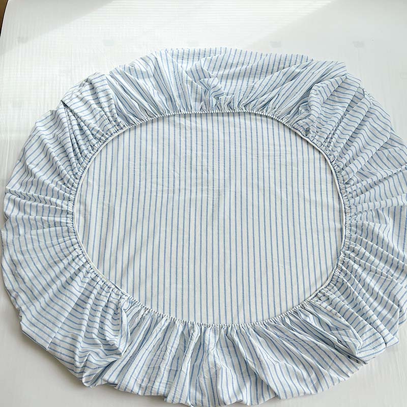 1PCS Sheet Pastoral Flower Fitted Sheet Non Slip Bedspread Washable Cotton With Elastic Band Mattress Cover (no Pillowcase)