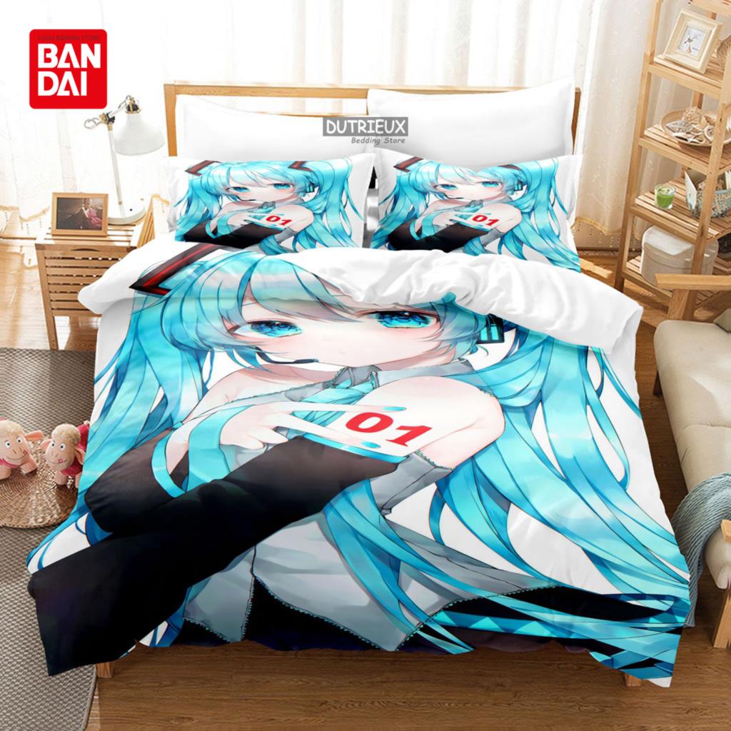 

Bandai Hatsune Miku Weak Voice Bedding Set Quilt Duvet Cover Sets Home Decor Twin Single Queen King Anime Gift 135x200cm