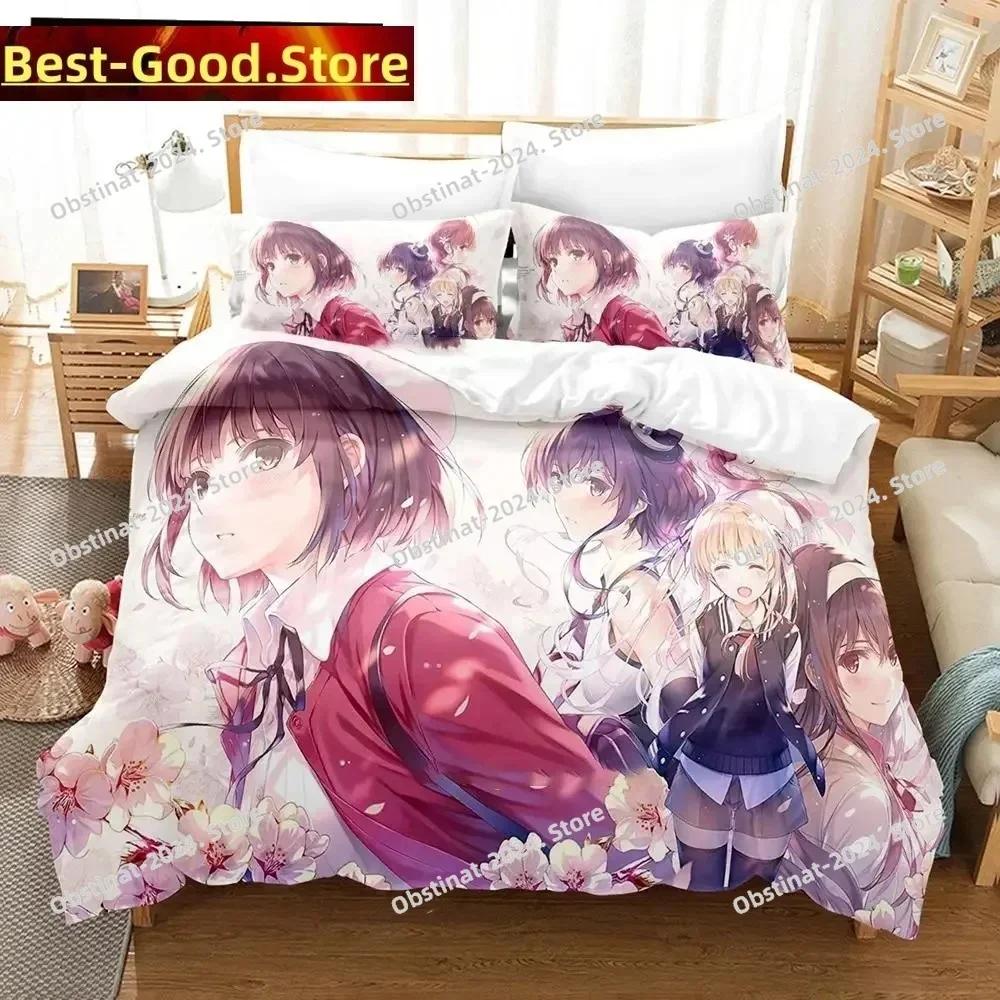 3D Print Anime Saekano Megumi Kato Bedding set Printed Duvet Cover Pillowcase Single Double Queen Super King Size Sets