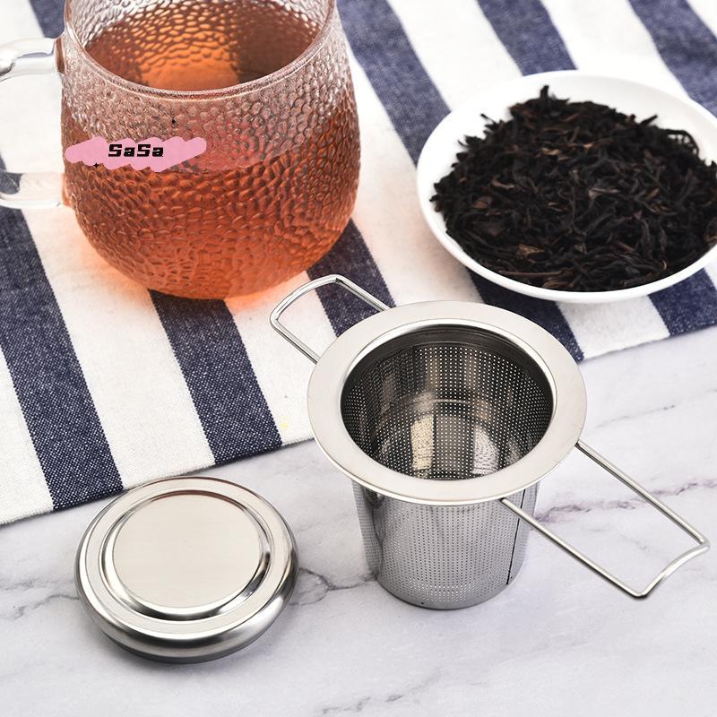 Stainless Steel Mesh Tea Infuser Reusable Cup Strainer with Lid Loose Leaf Spice Filter for Teapots And Mugs Ideal for Steeping
