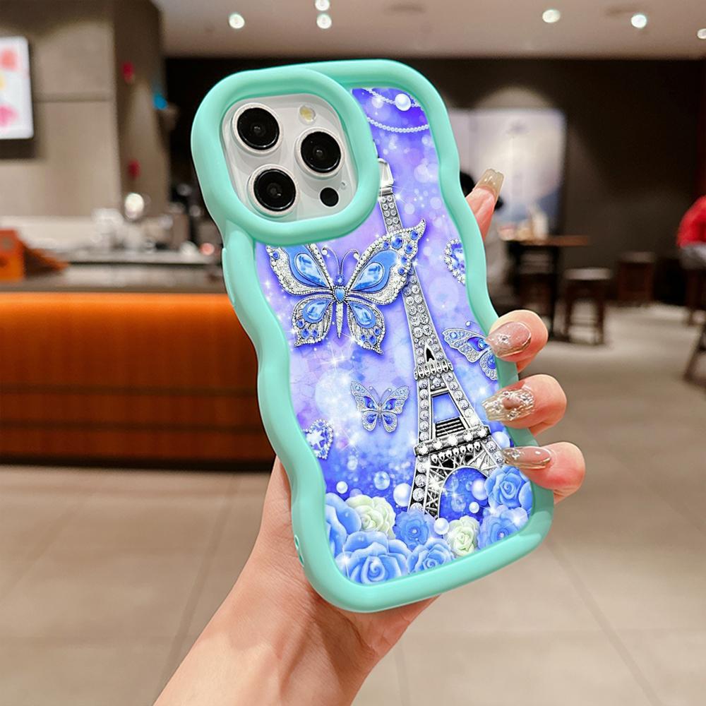 Macaron Soft TPU Phone Case for Samsung A11 A12 A13 A14 A15 A23 A24 A25 A52 A53 A54 A55 A30 A50 S20 S23 FE S24 Ultra Cover Ae62 Butterfly Eiffel Tower