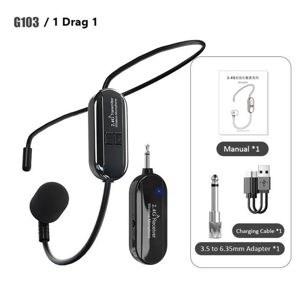 With Transmitter Receiver 2.4G Wireless Microphone Amplifier Voice Speaker  Fitness Trainer
