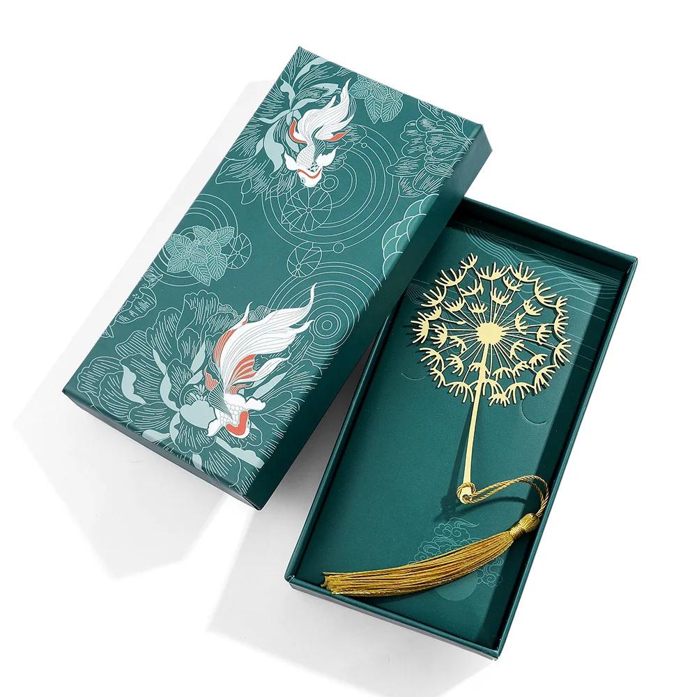 

Top Quality Chinese Style Handmade Book Mark Golden Rose Lotus Flower Bookmarks Reading Marker for Book Lover Gifts for Friend