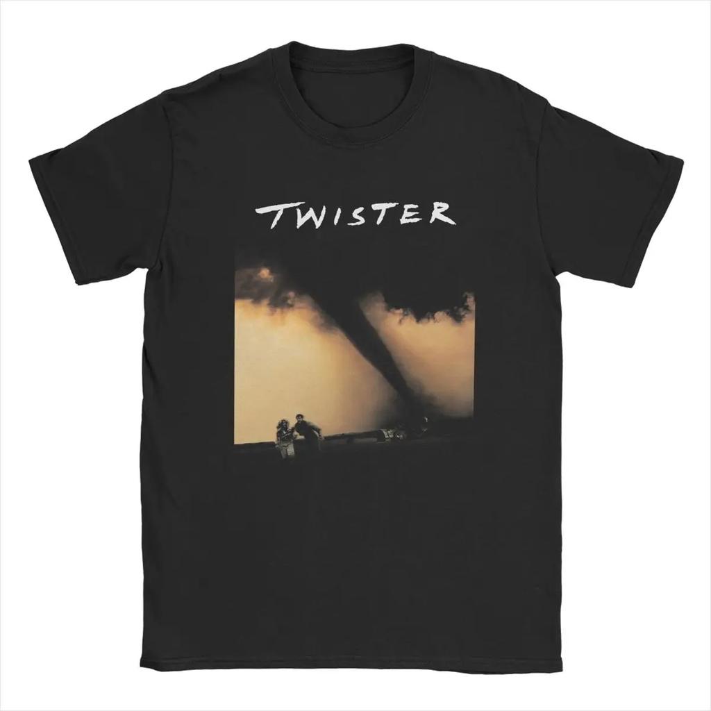 Hipster Twisters Poster 2024 T-Shirt Men Round Collar Cotton T Shirt Action Thriller Movie Short Sleeve Tee Shirt Party Tops