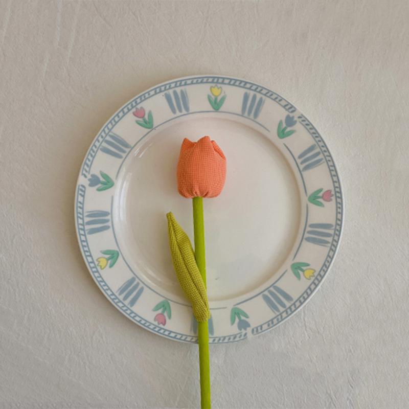 

1 шт. Искусственные тюльпаны из ткани, реквизит для фотосъемки, искусственные цветы, домашний декор, цветочные ветки, украшения, креативные 23 см оранжевый