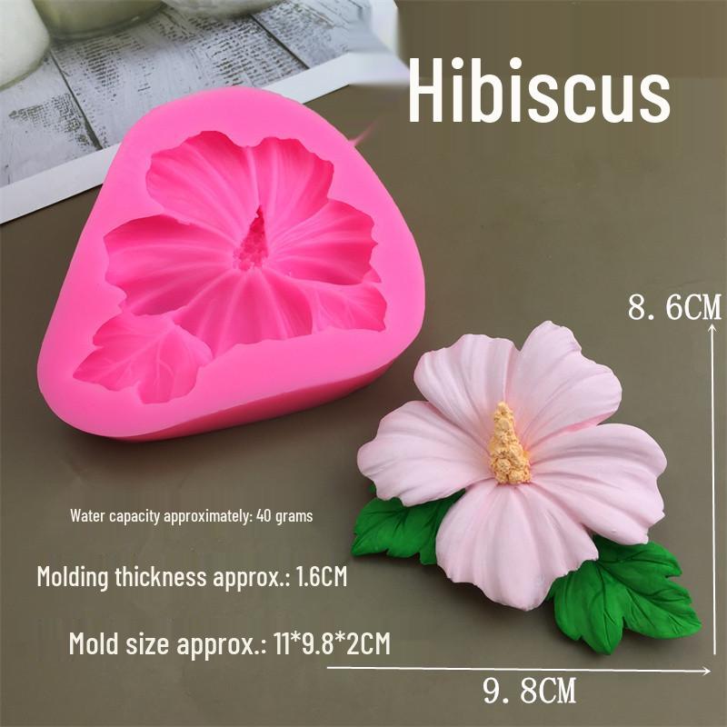 

Силиконовая форма Гибискус Сиреневый: Инструмент для украшения торта из мастики в виде цветка магнолии и ароматерапевтической свечи, сделанной своими руками