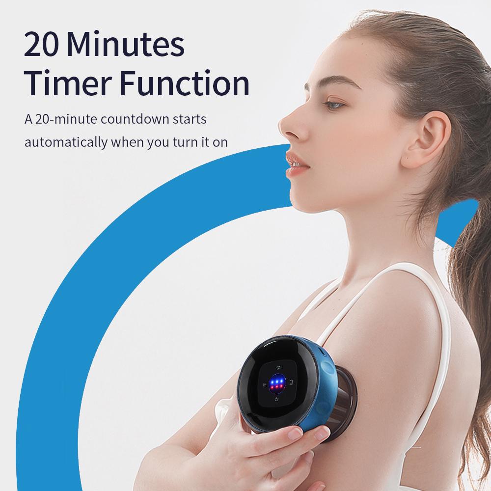 Electric Vacuum Cupping Massager 6/12 Levels Anti-Cellulite Suction Cups Heating Guasha Fat Burning Skin Scraping Body Slimming