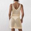 Women S Hollow Out Elastic Waist Slip Dress Sexy Beach Dress