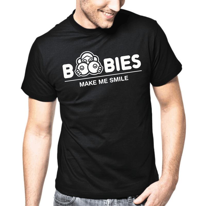 Boobies Me Smile Humorous T Shirt Fun Gift S разноцветный