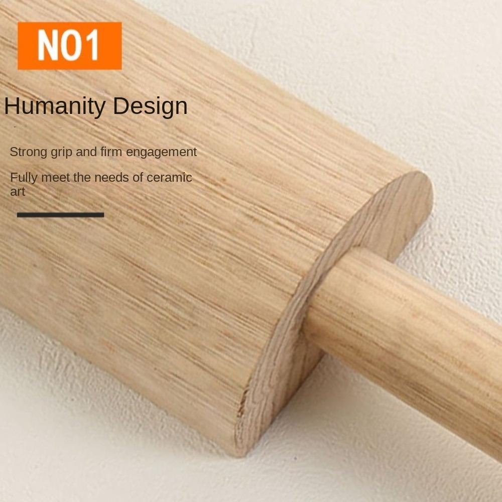Wooden Mud Hammer Portable Pottery Mud Plate Smooth Clay Paddle Hammer Shaping Porcelain Cup