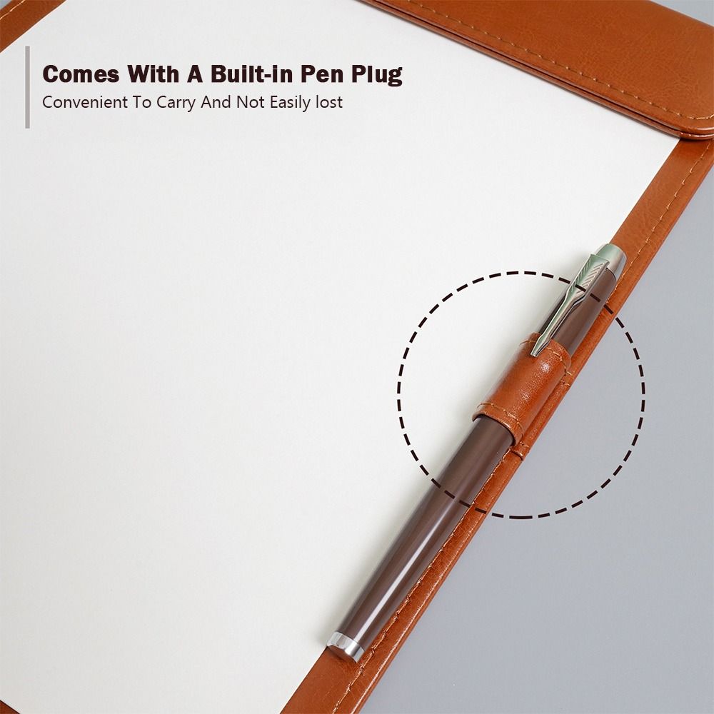 PU Leather Signature Writing Pad Magnetic Absorption Clip Board Writing Clipboard  School Office