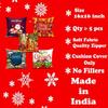 Soft Fabric Designer Decorative Printed Merry Christmas Theme Cushion Cover Xmas Decorations for Sofa Living Room Set of 5 16 x 16 inch Multi