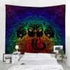 Retro patterned tapestry, fantasy elephant wall hanging aesthetics, room art decoration, Bohemian mandala home wall decoration