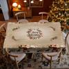 Christmas Retro Round Tablecloth, Santa Elk Table Cloth, Dining Room Decorative Cloth Rectangular Tablecloth