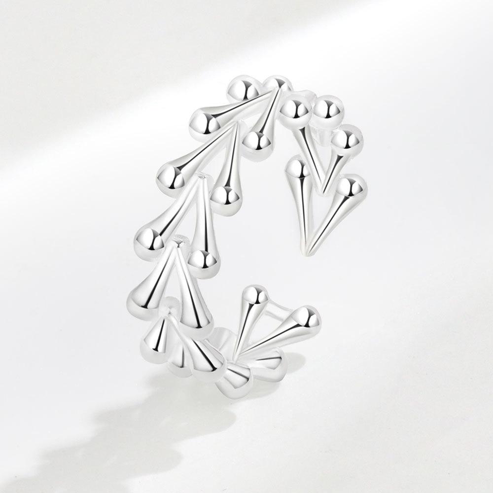 

Sweet Cool Hollow Dragon Bone Open Ring For Women Fashion Personality Heart Hip Hop Index Finger Ring Temperament Trendy Adjustable opening серебряный