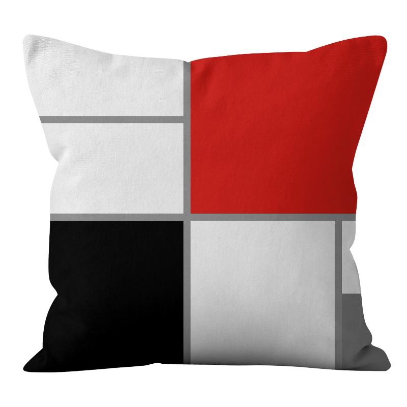Personalized Fashionable Geometric Abstract Short Plush Pillowcase Home Cushion Cushion Cover