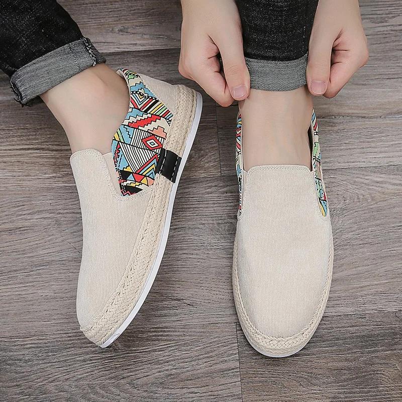 Men's Shoes Summer Breathable Lazy Casual Shoes Versatile Board Shoes Men's Cloth Shoes Sailing Shoes Men Sweat-Absorbant