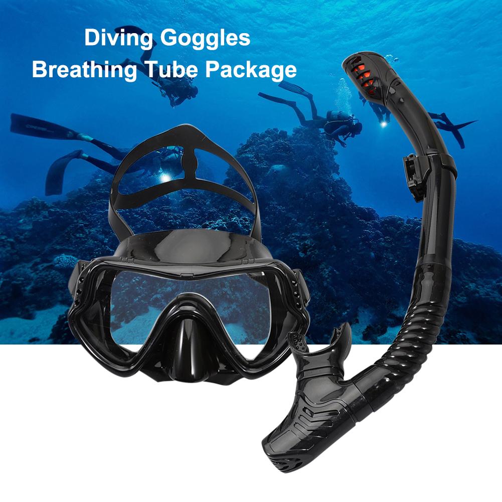 Underwater Scuba Diving Masks Snorkeling Breath Tube Set Adult Silicone Anti-Fog Goggles Glasses Swimming Pool Equipment