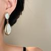 Elegante Damen-Tropfenohrringe: Silbernadel Perlmutt Oval Dangles