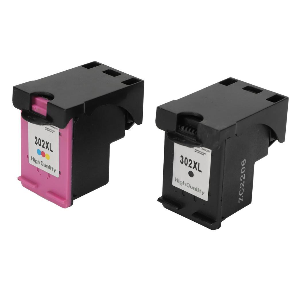 2Pcs 302XL Print Cartridge High Density Sponge Durable ABS Widely Compatible Inkjet Cartridge for Envy Officejet