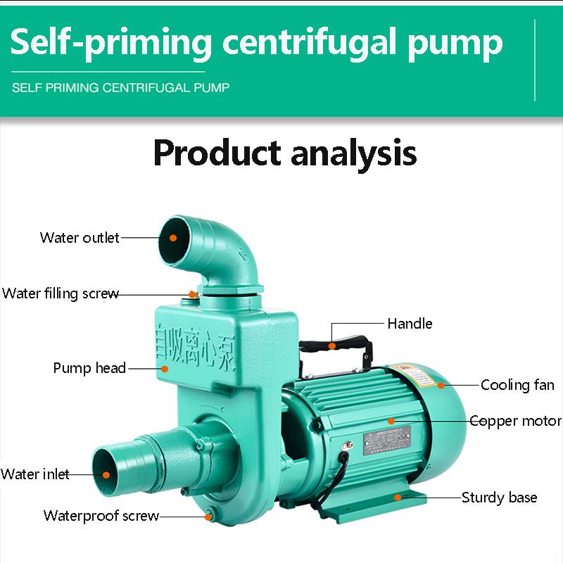 Centrifugal Pump Well Water Pump Large Flow Rate 1.5 Inches 2 Inches 3 Inches Household 220V Septic Tank Sewage Self-Priming Pum