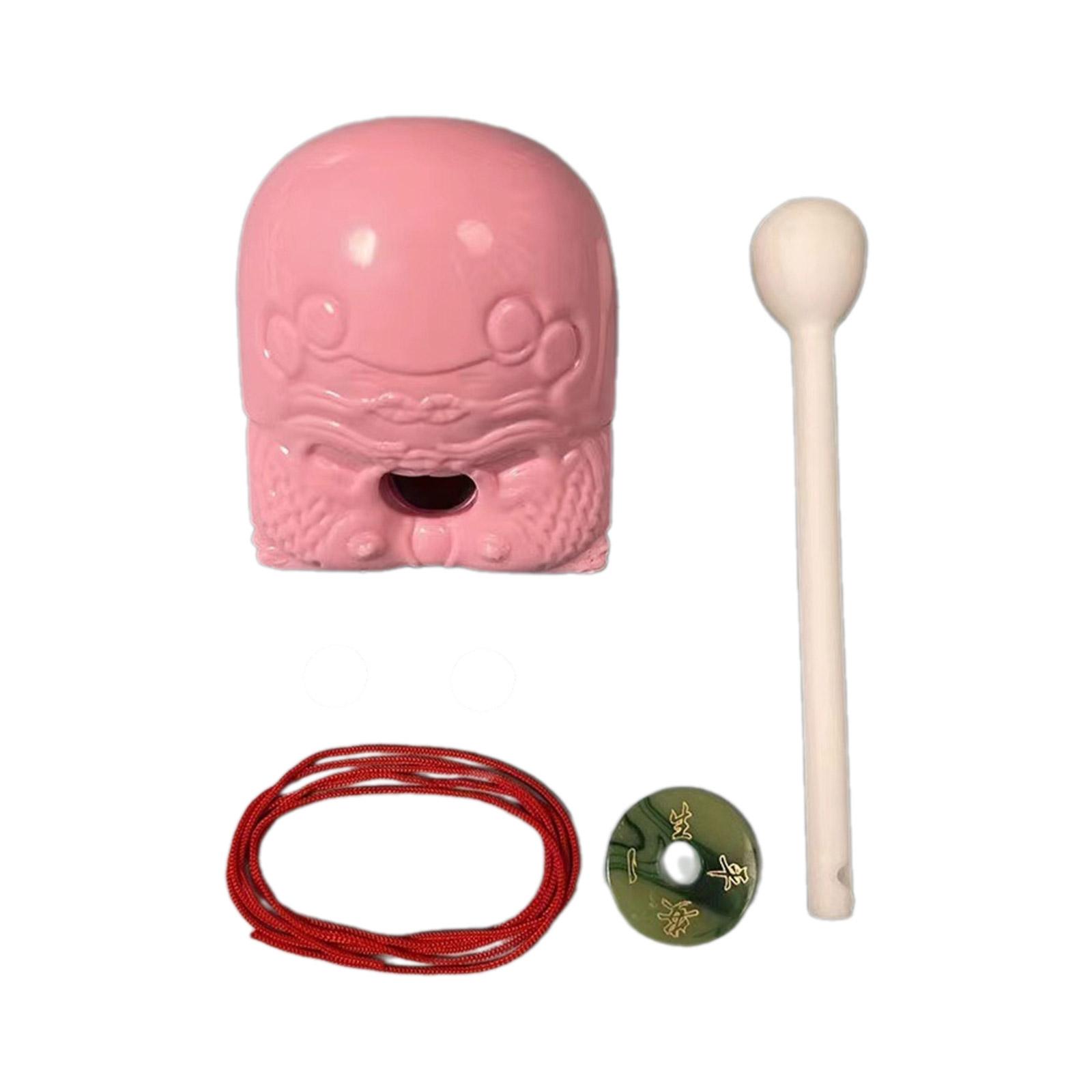 

Деревянный буддийский храмовый блок дзен-барабан с колотушкой, креативная деревянная рыба, буддийский ударный инструмент, орнамент монаха 2 розовый