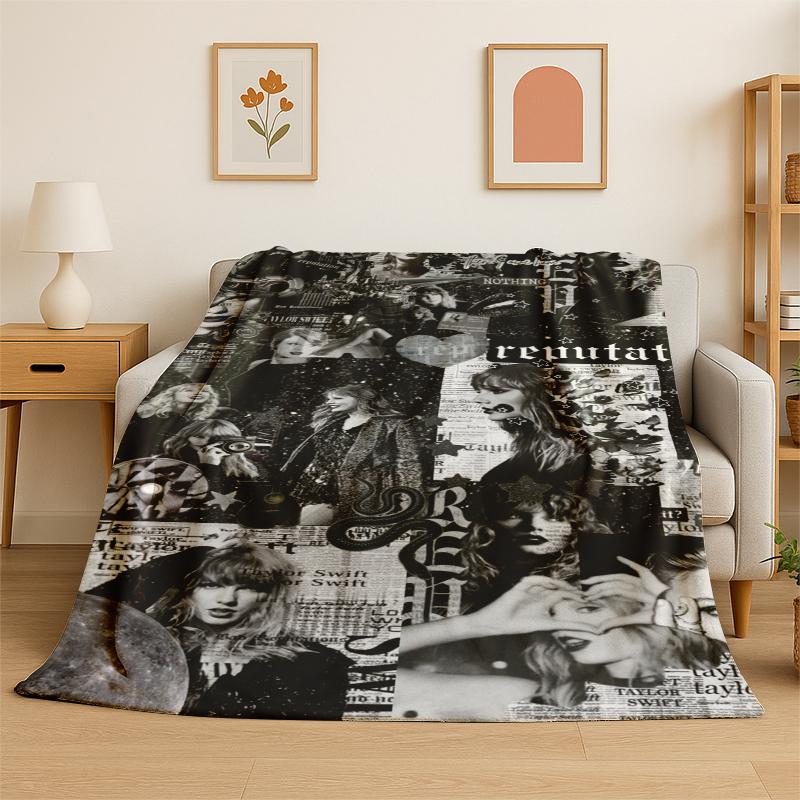 

Singer T-Taylor Singer Music Flannel Blanket Soft Warm Throw Blanket for Bedroom Living Room Bed Travel Camping Picnic Gift 75x90cm