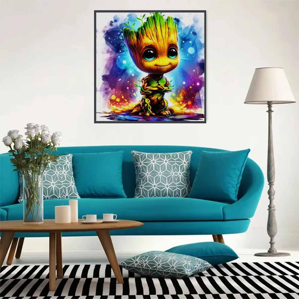 5D DIY Diamond Painting Decorative Q Version Groot Full Round Drill Scenery Diamond Embroidery Cross Stitch Kits Home Decor Gift