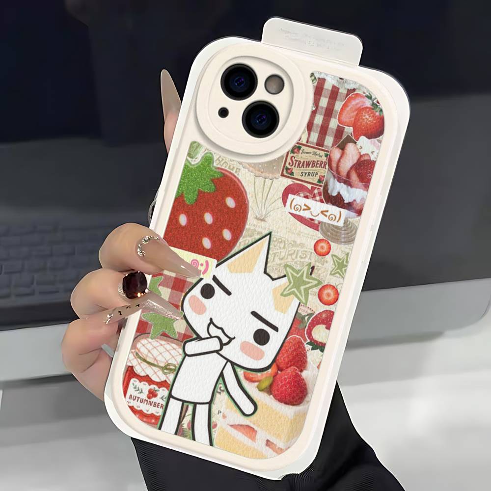

Popular Cute T-Ttoro I-Inoue Cat For IPhone 16 15 14 16E 13 12 11 Pro Max Plus Phone Leather Case iPhone 15pro max