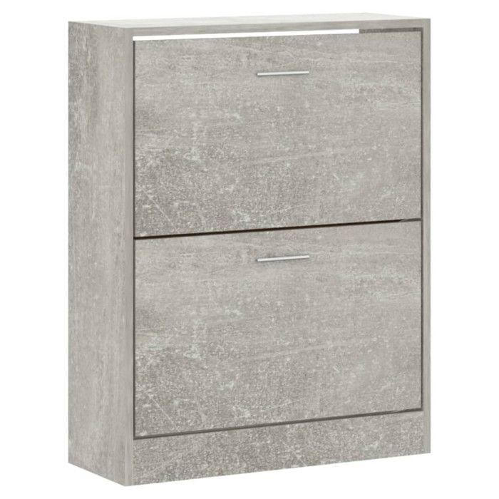 VidaXL Shoe Cabinet Concrete Grey 63x24x81 Cm Engineered Wood 342559