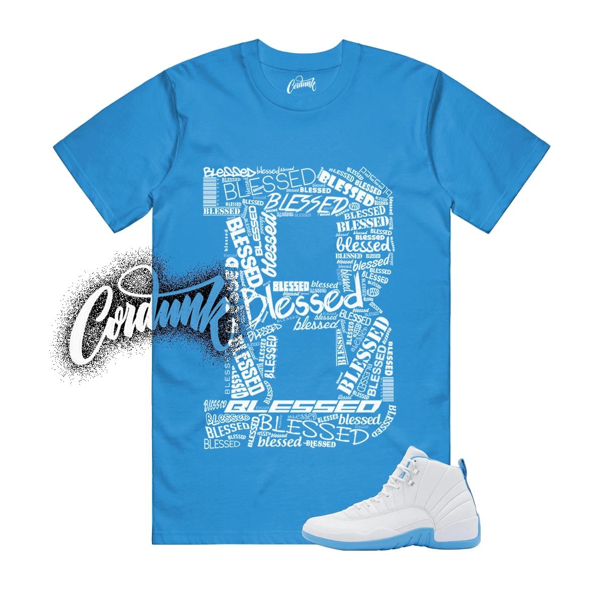 12 Melo White University Blue Emoji T Shirt Match Match B BLS 140
