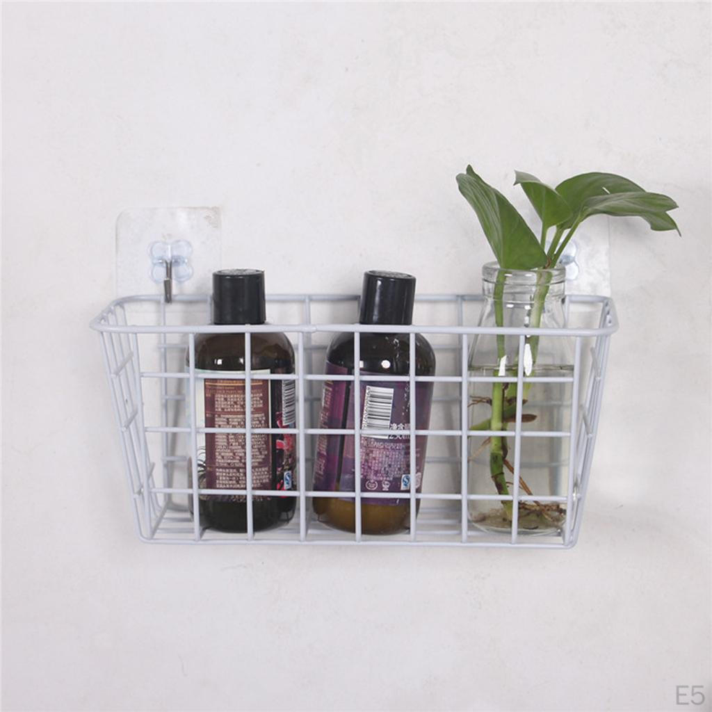 Bathroom Storage Metal Wire Conditioner Holder Deep Shelf with Hanging 3x10x8cm