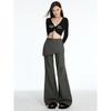 Autumn American Retro Fake Two Piece Design Slightly Spicy Casual Pants Women'S Loose Floor Pants