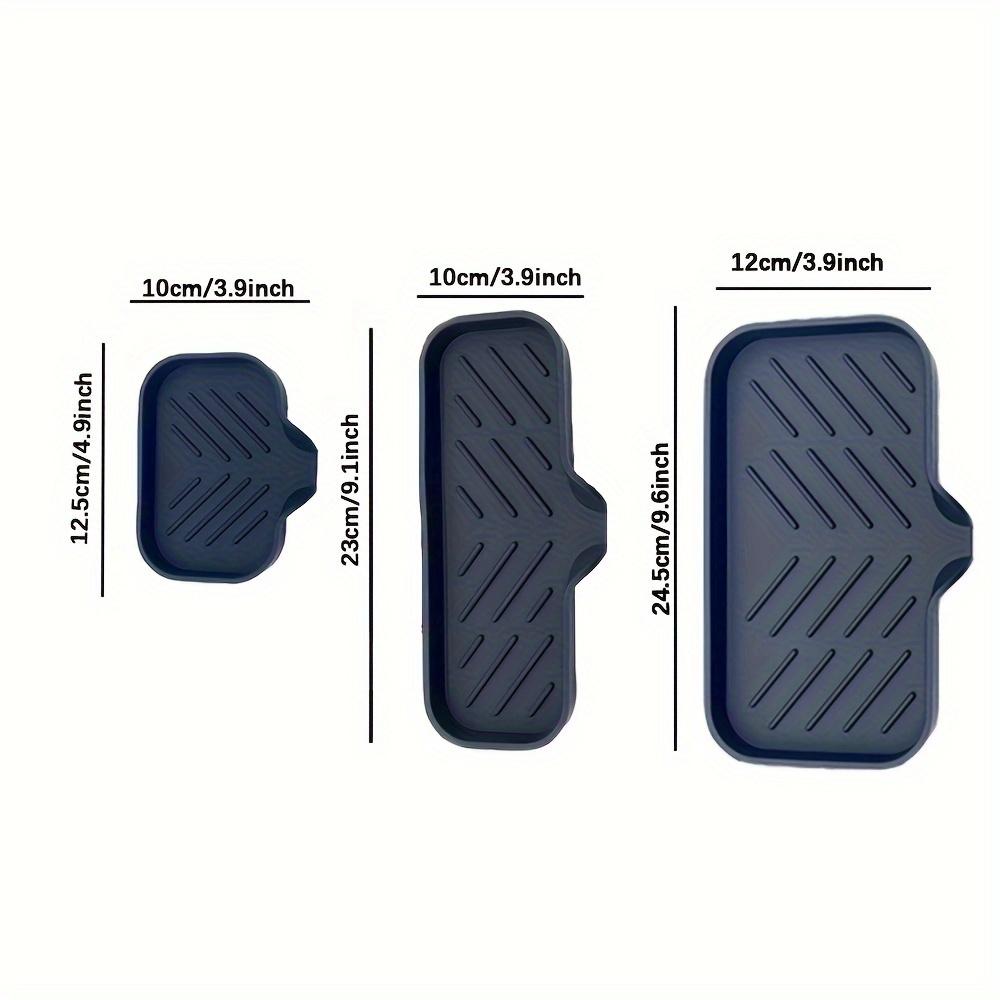 1pc Silicone Soap Dish with Automatic Drainage Tray for Kitchen Bathroom Sink Multi-purpose Dry Mat, Non-slip Sponge Rack, Soap Saver Mat
