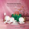 Shangling Dingyuan Chinese Style Floral Ceramic Dinnerware Gift Set