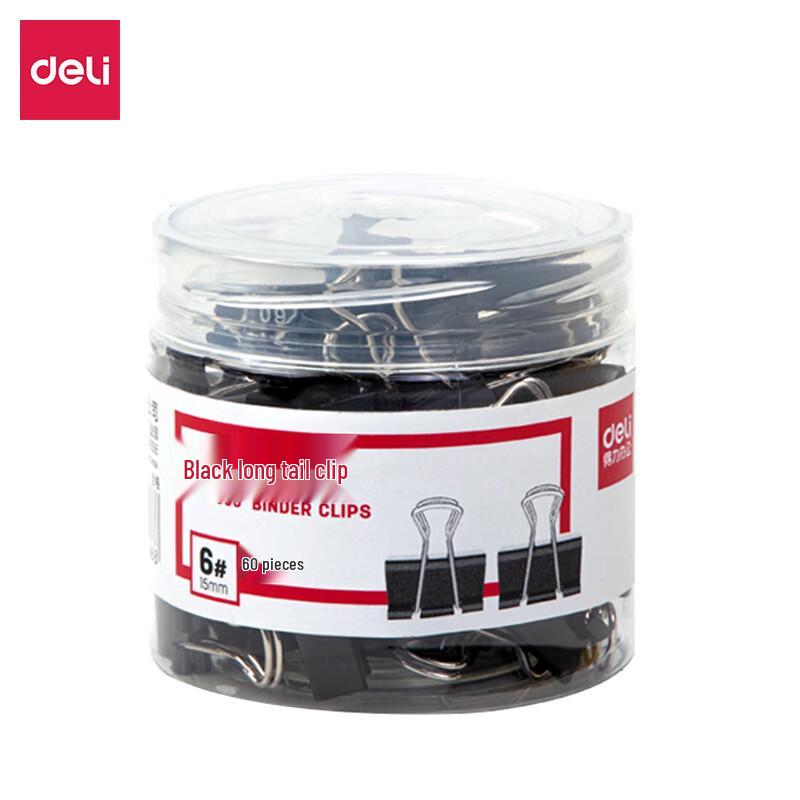 Deli 15mm Small Black Binder Clips 15mm
