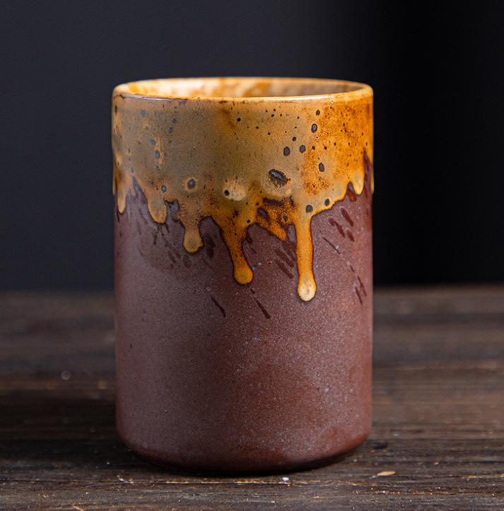 

Hotel B & B Ceramic Couple Mouthwash Cup Tooth Tank Mouth Cup Bathroom Retro Family Tooth Cup Parent-Child Ceramic Tooth Set 225ml