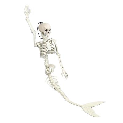 85cm Halloween Skeleton Mermaid Movable Posable Joints Simulation Full Body Skeleton Mermaid Props for Outdoor Decorations