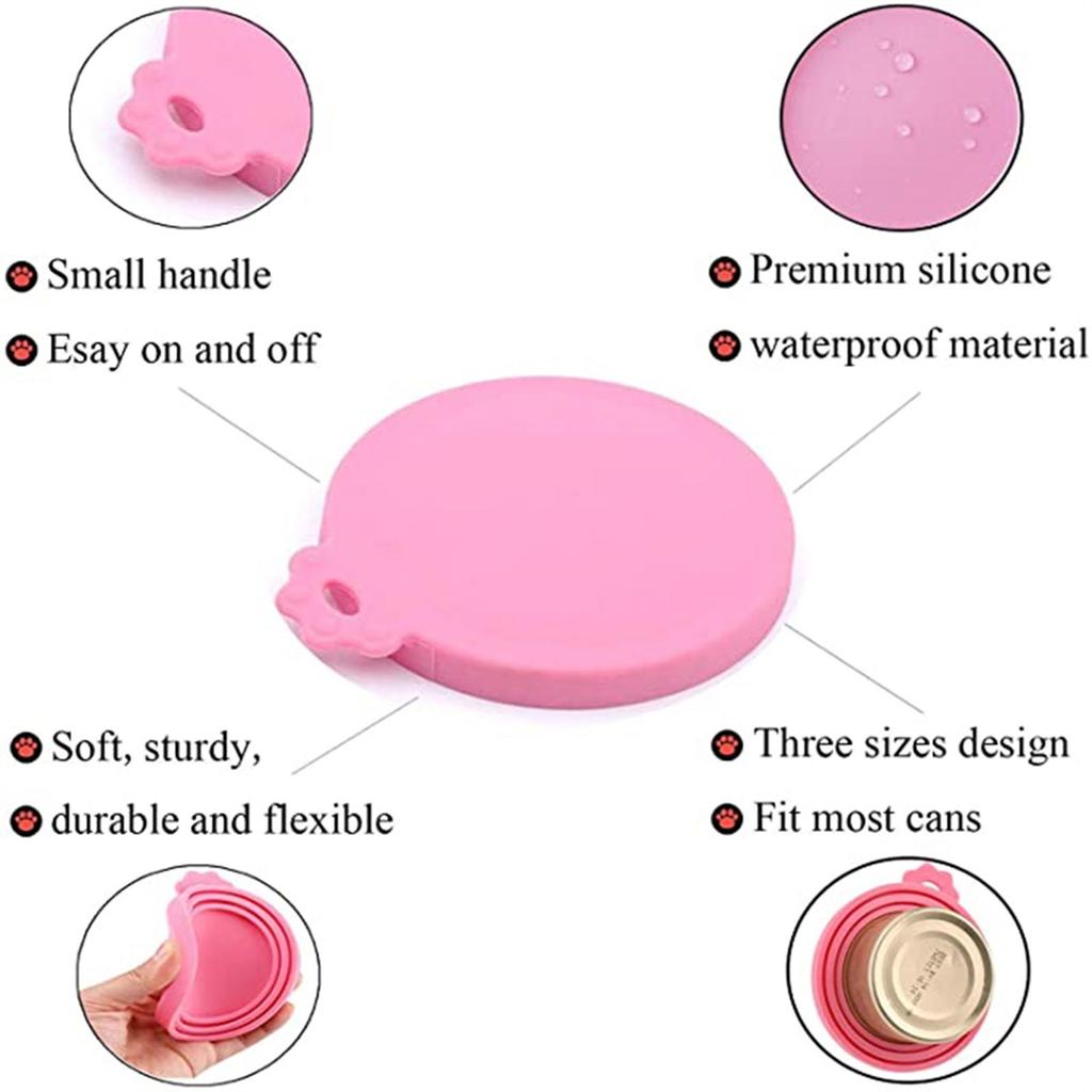 3 In 1 Reusable Food Storage Keep Fresh Tin Cover Cans Cap Pet Can Box Cover Silicone Can Lid Hot Kitchen Supply Mould Proof Hot