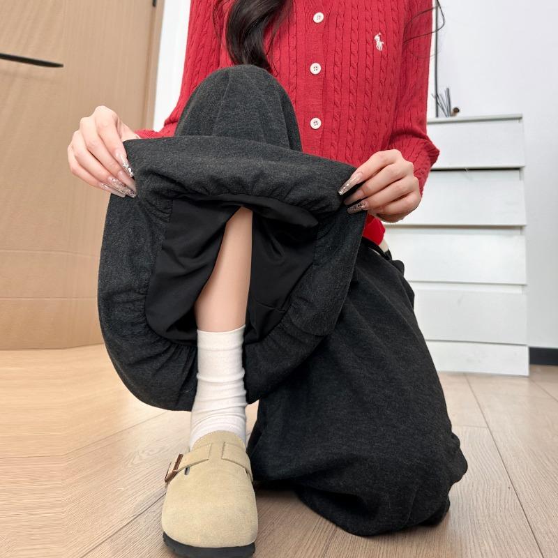 Black bud culottes women's new autumn small high waist pendant casual glutinous rice lantern wide-leg pants