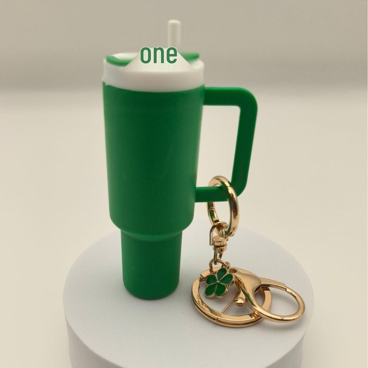 

Mini Stanley Plum Blossom Keychain: Elegant Charm & Lipstick Holder Cup Hanger.