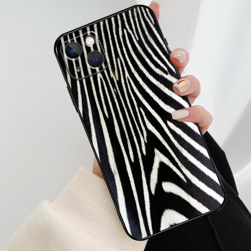 Zebra Skin Print Phone Case For iPhone 17 Pro Max 15 14 13 11 12 16 Pro Max mini 15 16 Plus 16e 17 Air Cover